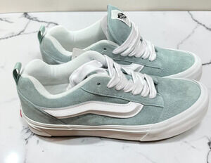 Vans Knu Skool Women's 9.5 Mint Green Suede White Chunky Skate Sneakers NWT